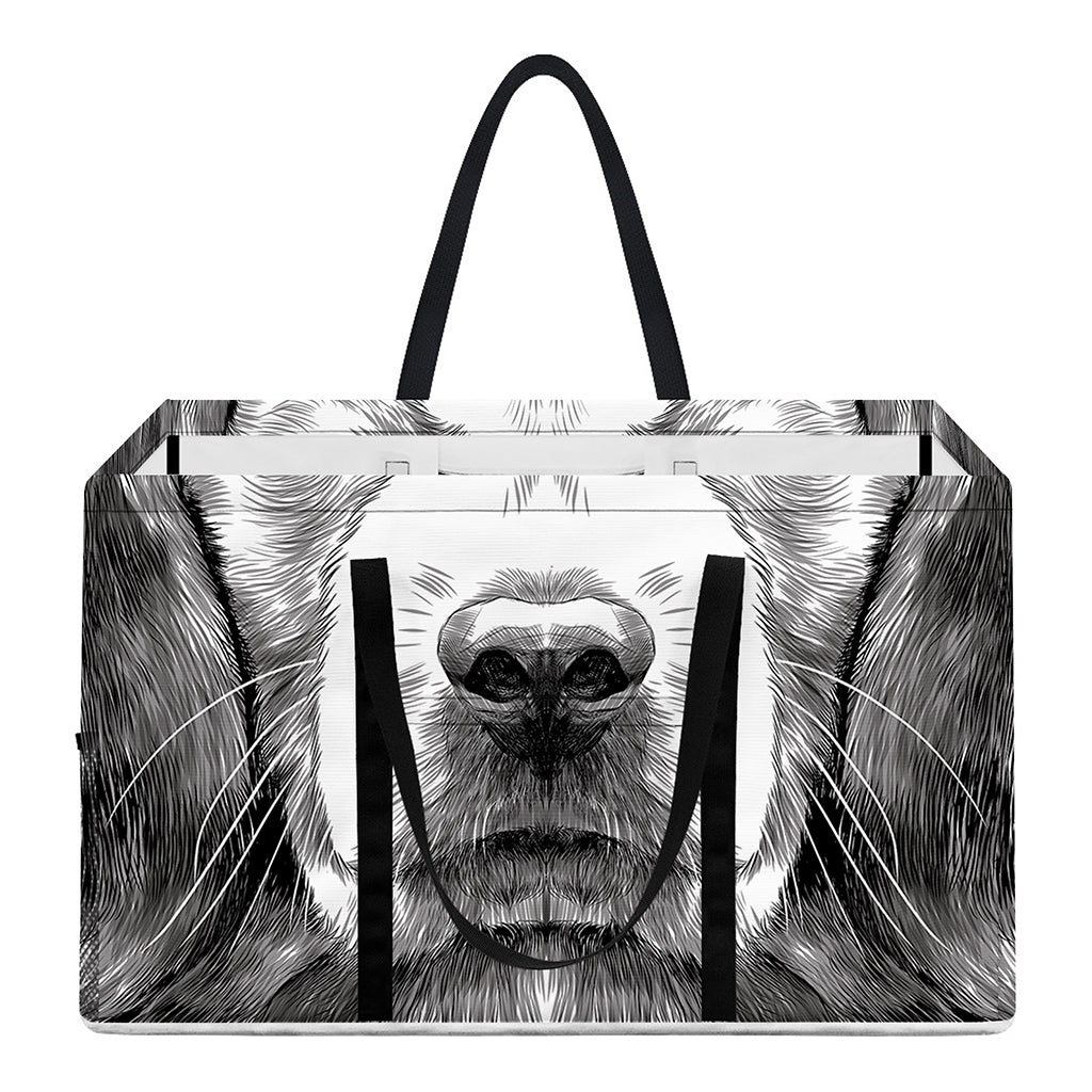 Black And White Drawing Beagle Print Utility Tote Bag