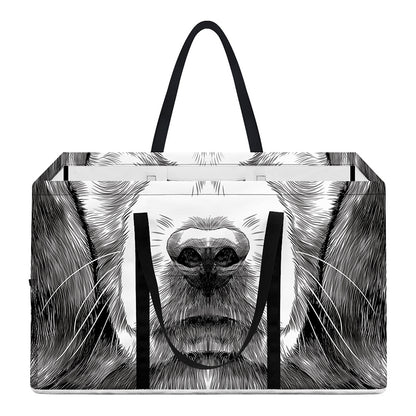 Black And White Drawing Beagle Print Utility Tote Bag