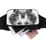 Black And White Drawing Beagle Print Waist Bag