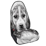 Black And White Drawing Beagle Print Waterproof Car Seat Cover