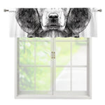 Black And White Drawing Beagle Print Window Valance