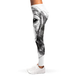 Black And White Drawing Beagle Print Women's Leggings