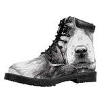 Black And White Drawing Beagle Print Work Boots