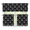 Black And White Dream Catcher Print 3 Piece Kitchen Curtains