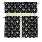 Black And White Dream Catcher Print 3 Piece Kitchen Curtains