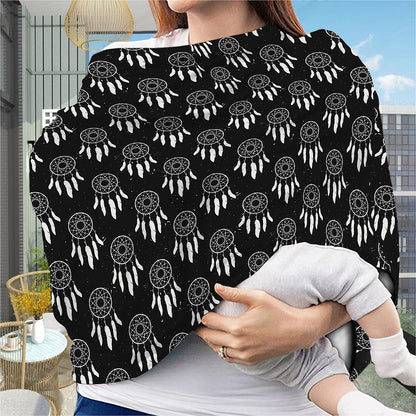 Black And White Dream Catcher Print Baby Seat Cover