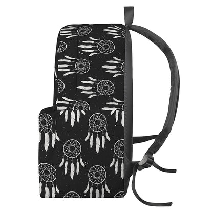 Black And White Dream Catcher Print Backpack