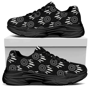 Black And White Dream Catcher Print Black Chunky Shoes