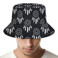 Black And White Dream Catcher Print Bucket Hat