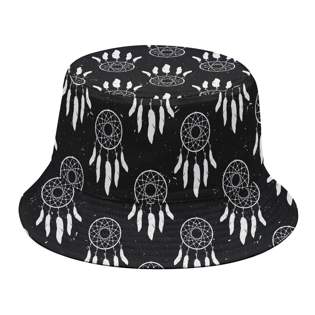 Black And White Dream Catcher Print Bucket Hat