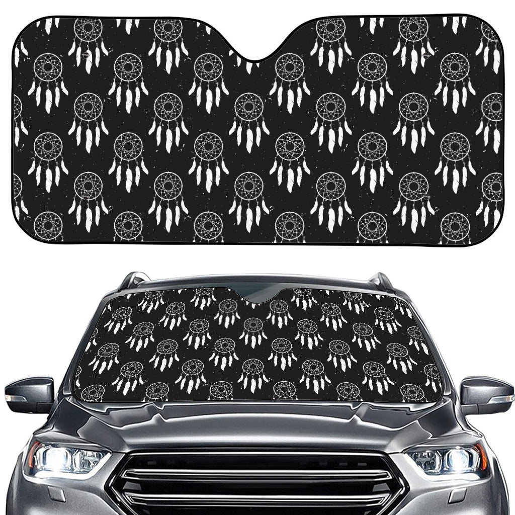 Black And White Dream Catcher Print Car Windshield Sun Shade