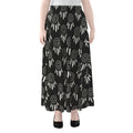 Black And White Dream Catcher Print Chiffon Maxi Skirt