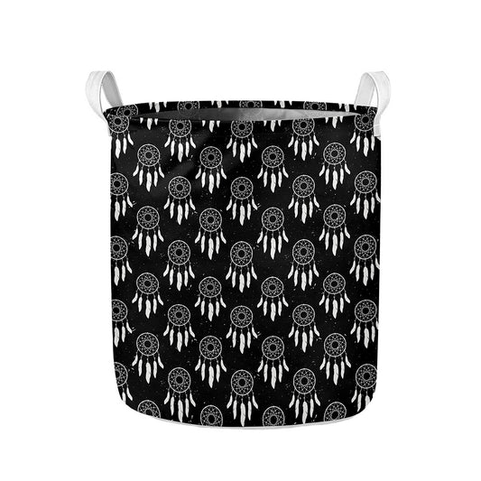 Black And White Dream Catcher Print Collapsible Laundry Basket