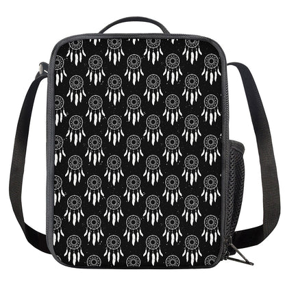 Black And White Dream Catcher Print Crossbody Lunch Bag