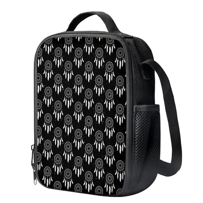 Black And White Dream Catcher Print Crossbody Lunch Bag