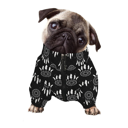 Black And White Dream Catcher Print Dog Zip Up Jacket