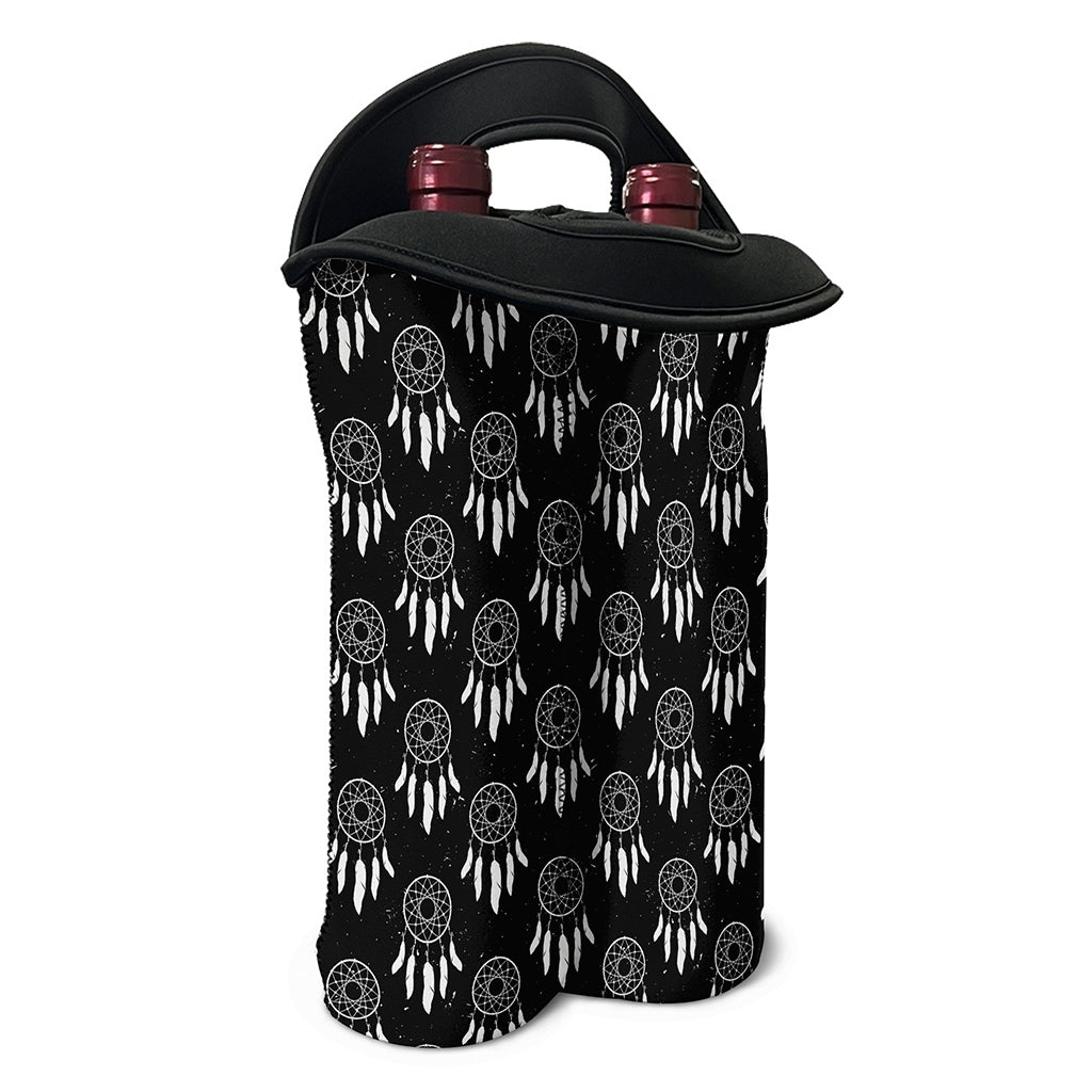 Black And White Dream Catcher Print Double Neoprene Wine Tote