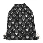 Black And White Dream Catcher Print Drawstring Bag