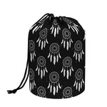 Black And White Dream Catcher Print Drawstring Makeup Bag