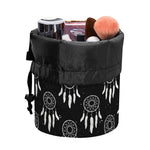 Black And White Dream Catcher Print Drawstring Makeup Bag
