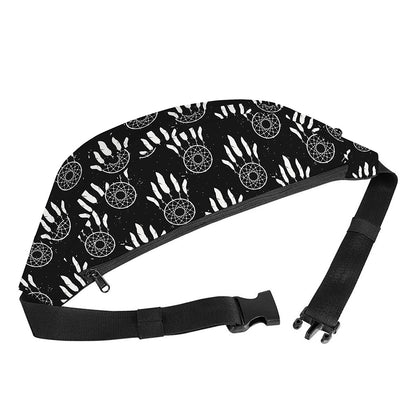Black And White Dream Catcher Print Fanny Pack