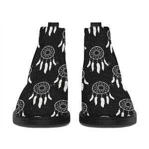 Black And White Dream Catcher Print Flat Ankle Boots