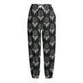 Black And White Dream Catcher Print Fleece Lined Knit Pants