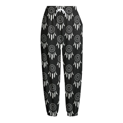 Black And White Dream Catcher Print Fleece Lined Knit Pants