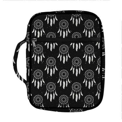 Black And White Dream Catcher Print Front Pocket Bible Bag