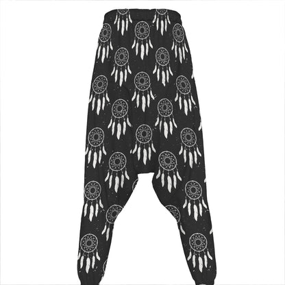 Black And White Dream Catcher Print Hammer Pants