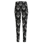 Black And White Dream Catcher Print High-Waisted Pocket Leggings