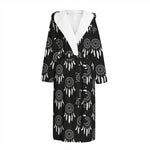 Black And White Dream Catcher Print Hooded Bathrobe