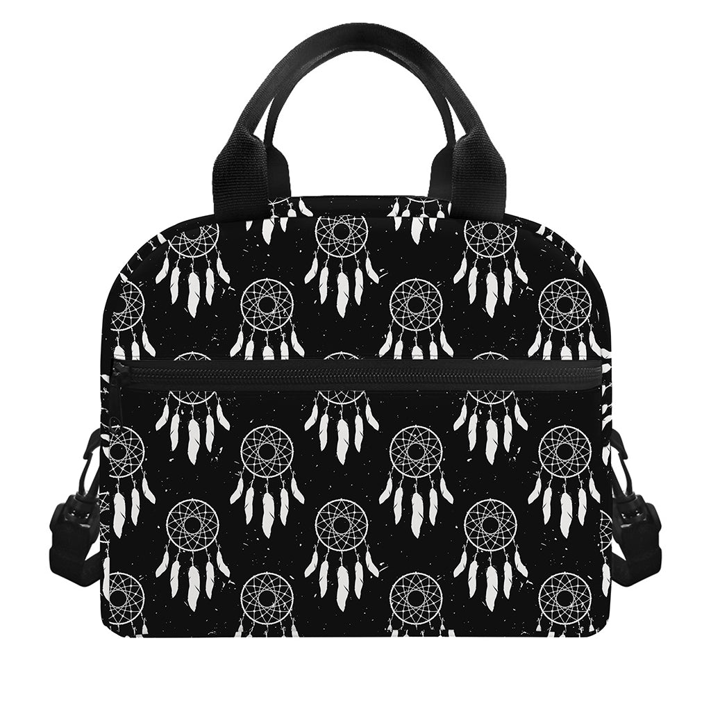 Black And White Dream Catcher Print Insulated Lunch Bag