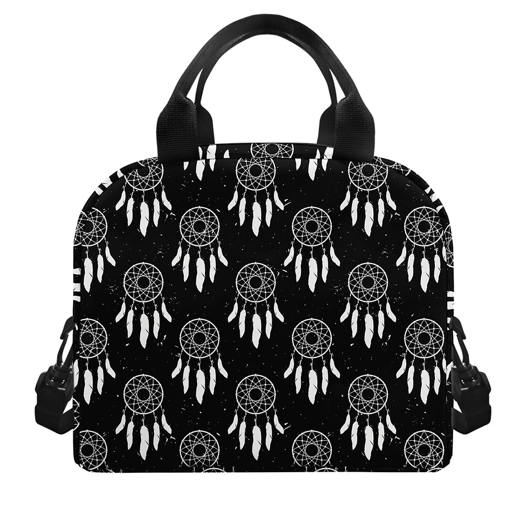 Black And White Dream Catcher Print Insulated Lunch Bag
