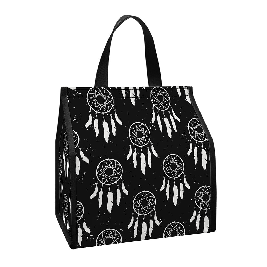 Black And White Dream Catcher Print Insulated Lunch Tote