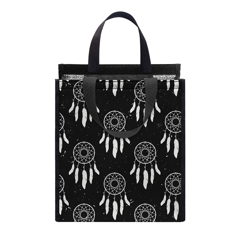 Black And White Dream Catcher Print Insulated Lunch Tote