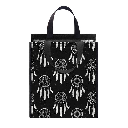 Black And White Dream Catcher Print Insulated Lunch Tote