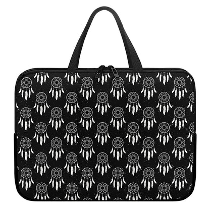 Black And White Dream Catcher Print Laptop Sleeve With Handle