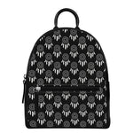 Black And White Dream Catcher Print Leather Backpack