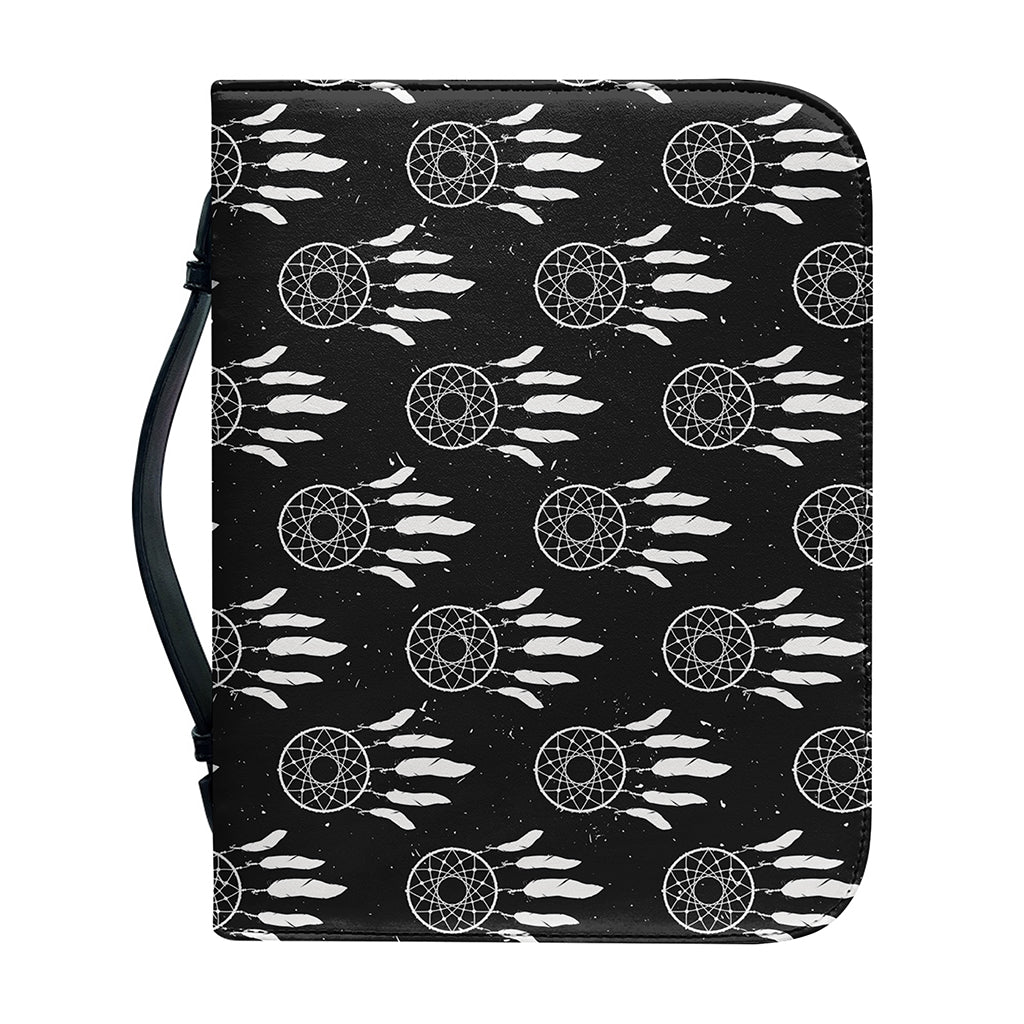 Black And White Dream Catcher Print Leather Bible Cover