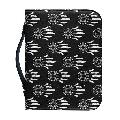 Black And White Dream Catcher Print Leather Bible Cover