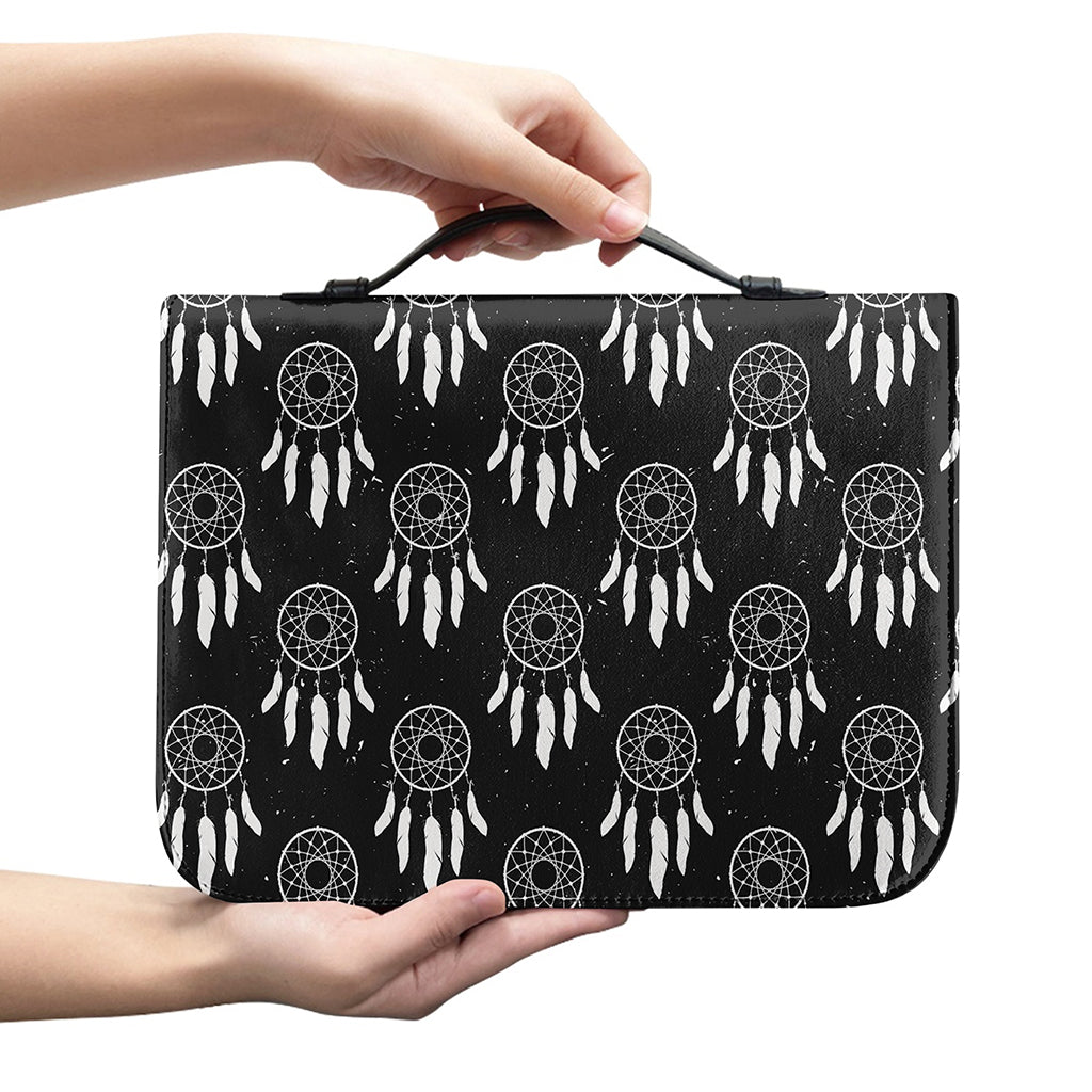Black And White Dream Catcher Print Leather Bible Cover