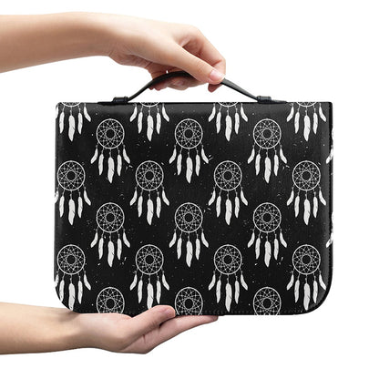 Black And White Dream Catcher Print Leather Bible Cover