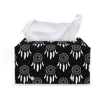 Black And White Dream Catcher Print Leather Tissue Box Cover