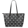 Black And White Dream Catcher Print Leather Tote Bag