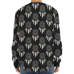 Black And White Dream Catcher Print Long Sleeve Baseball Jersey