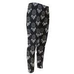 Black And White Dream Catcher Print Men's Compression Pants