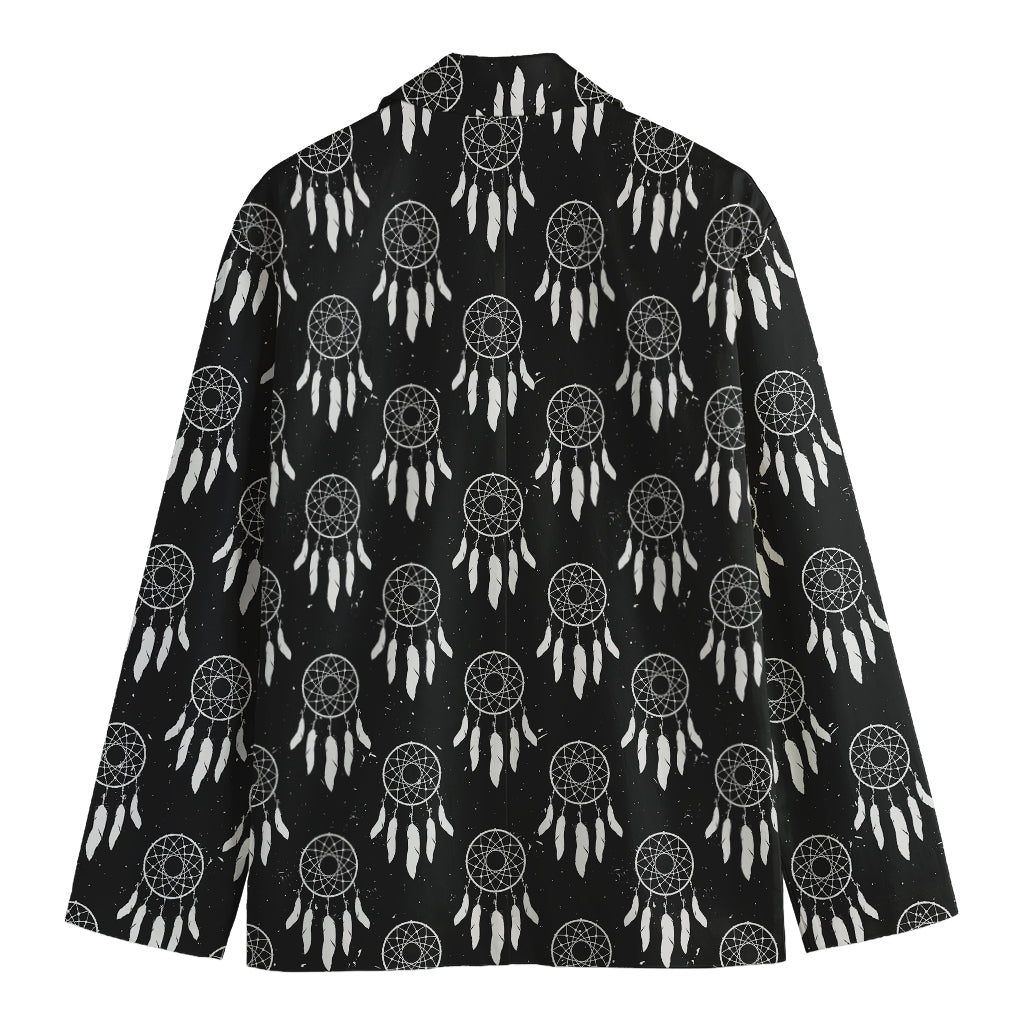 Black And White Dream Catcher Print Men's Cotton Blazer