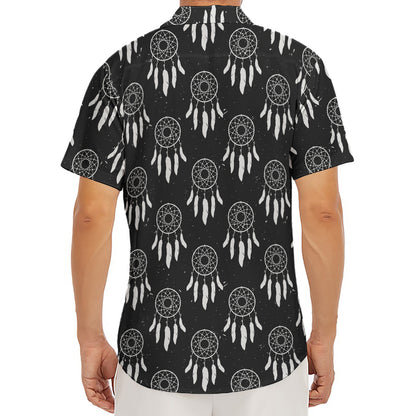 Black And White Dream Catcher Print Men's Deep V-Neck Shirt