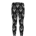 Black And White Dream Catcher Print Men's Leggings